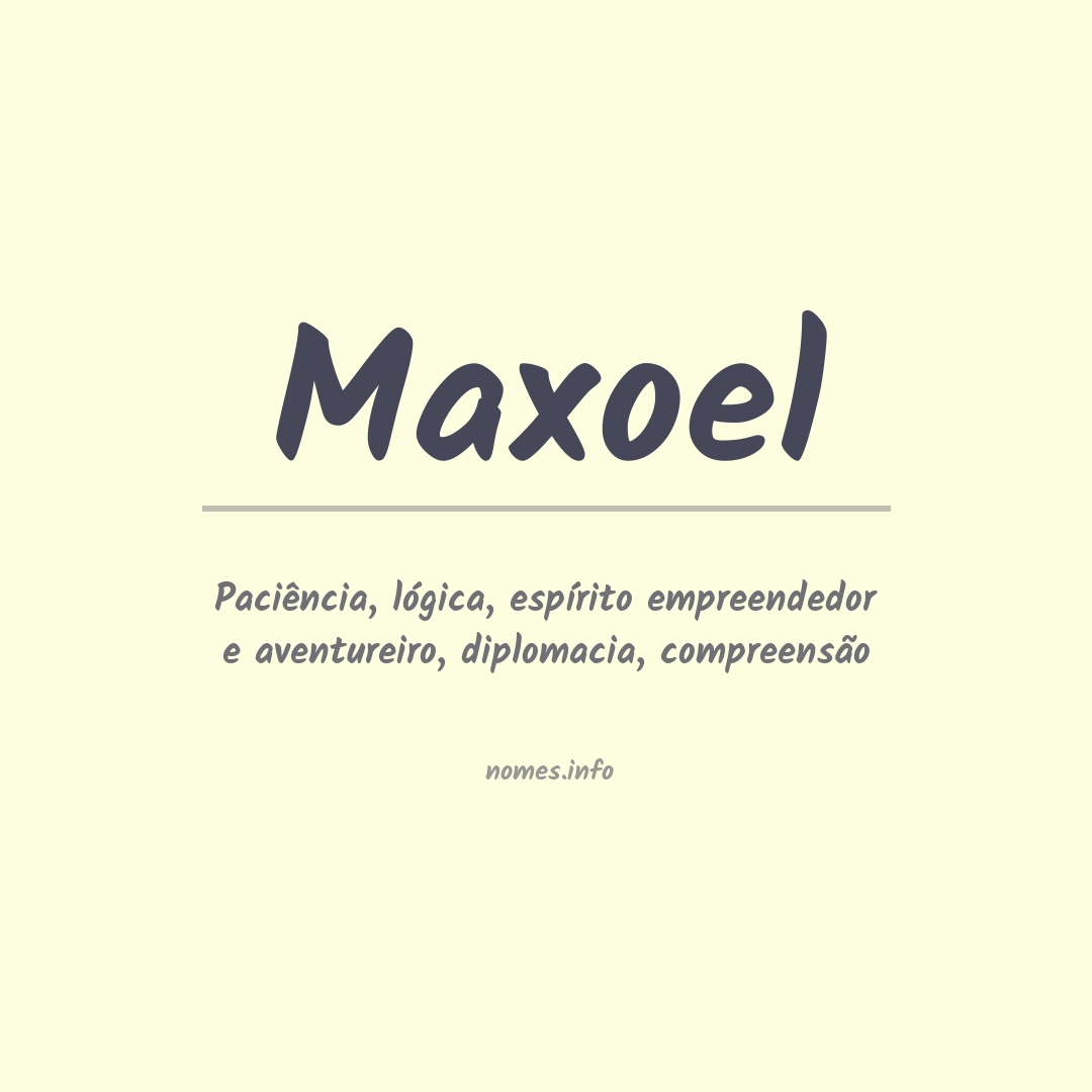 Significado do nome Maxoel