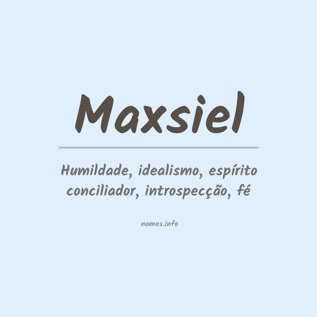 Significado do nome Maxsiel