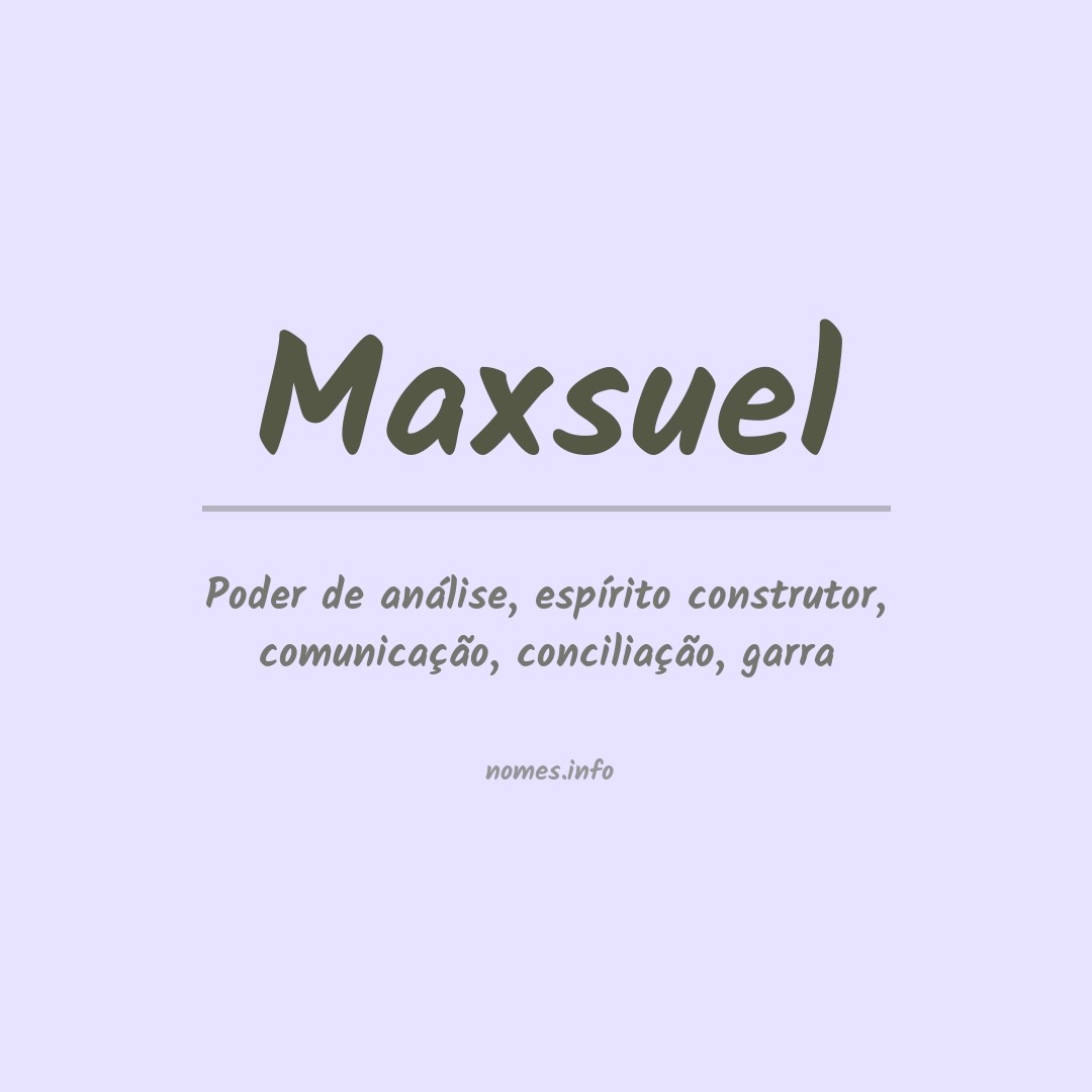 Significado do nome Maxsuel