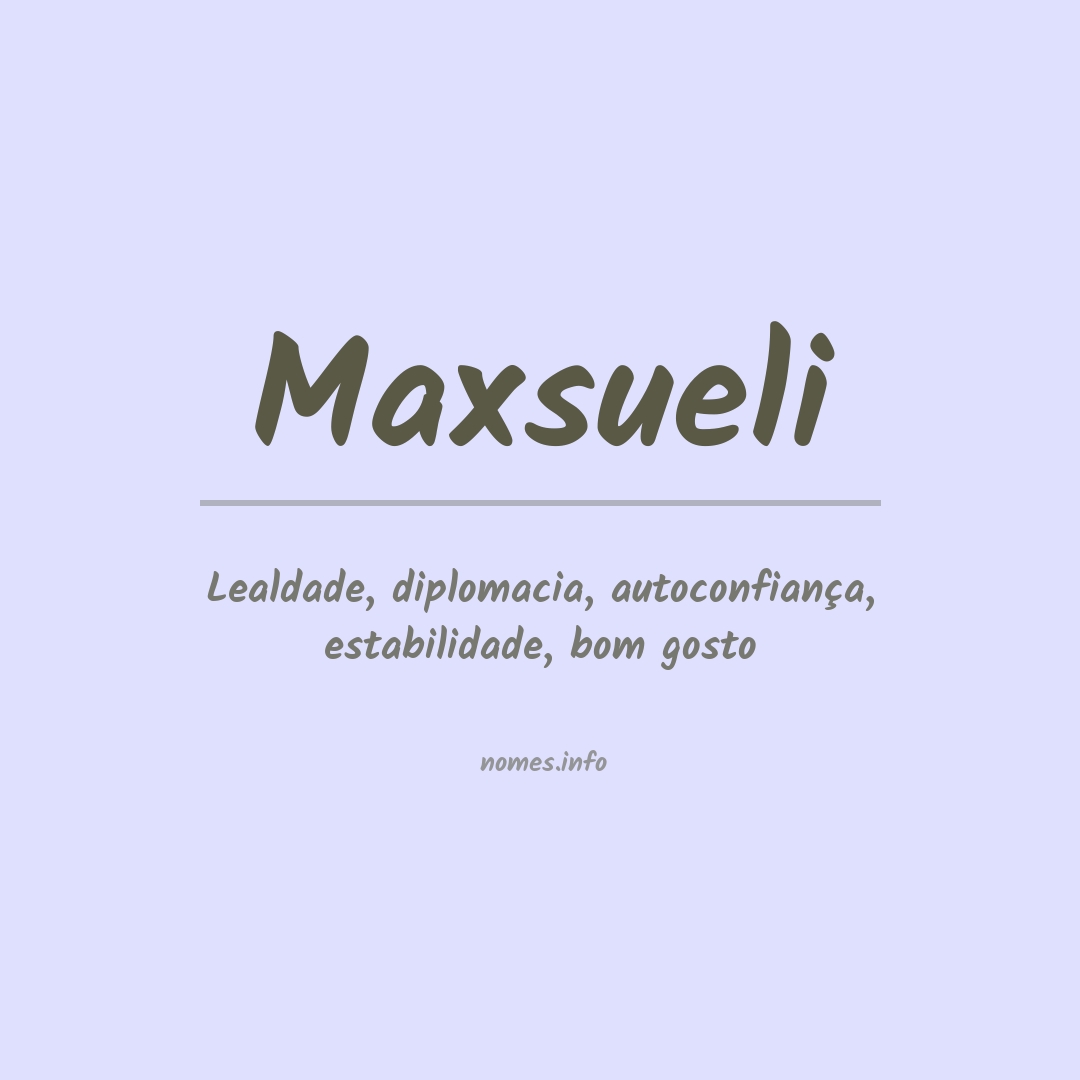 Significado do nome Maxsueli