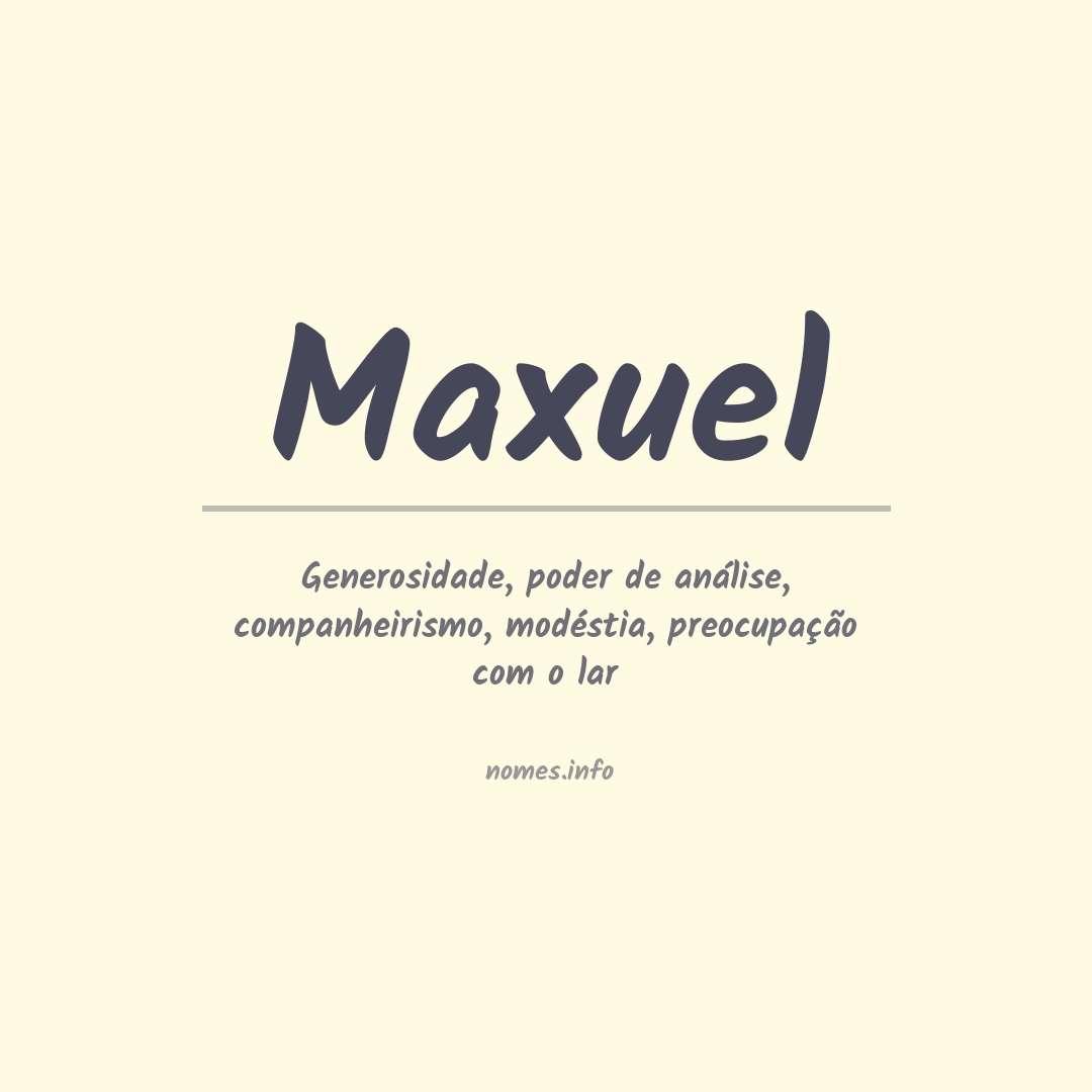 Significado do nome Maxuel