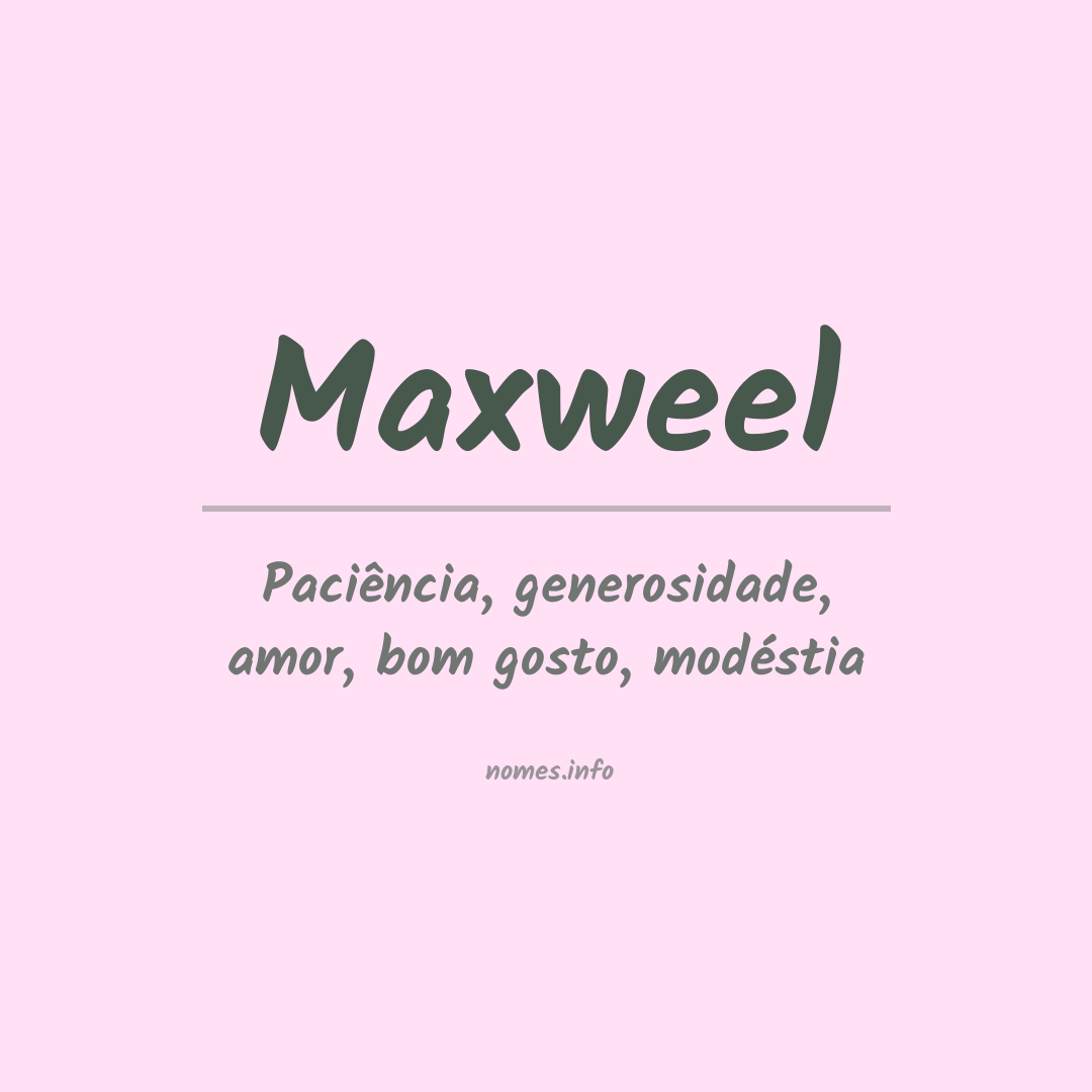 Significado do nome Maxweel