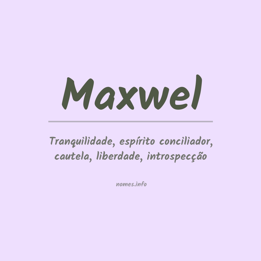 Significado do nome Maxwel