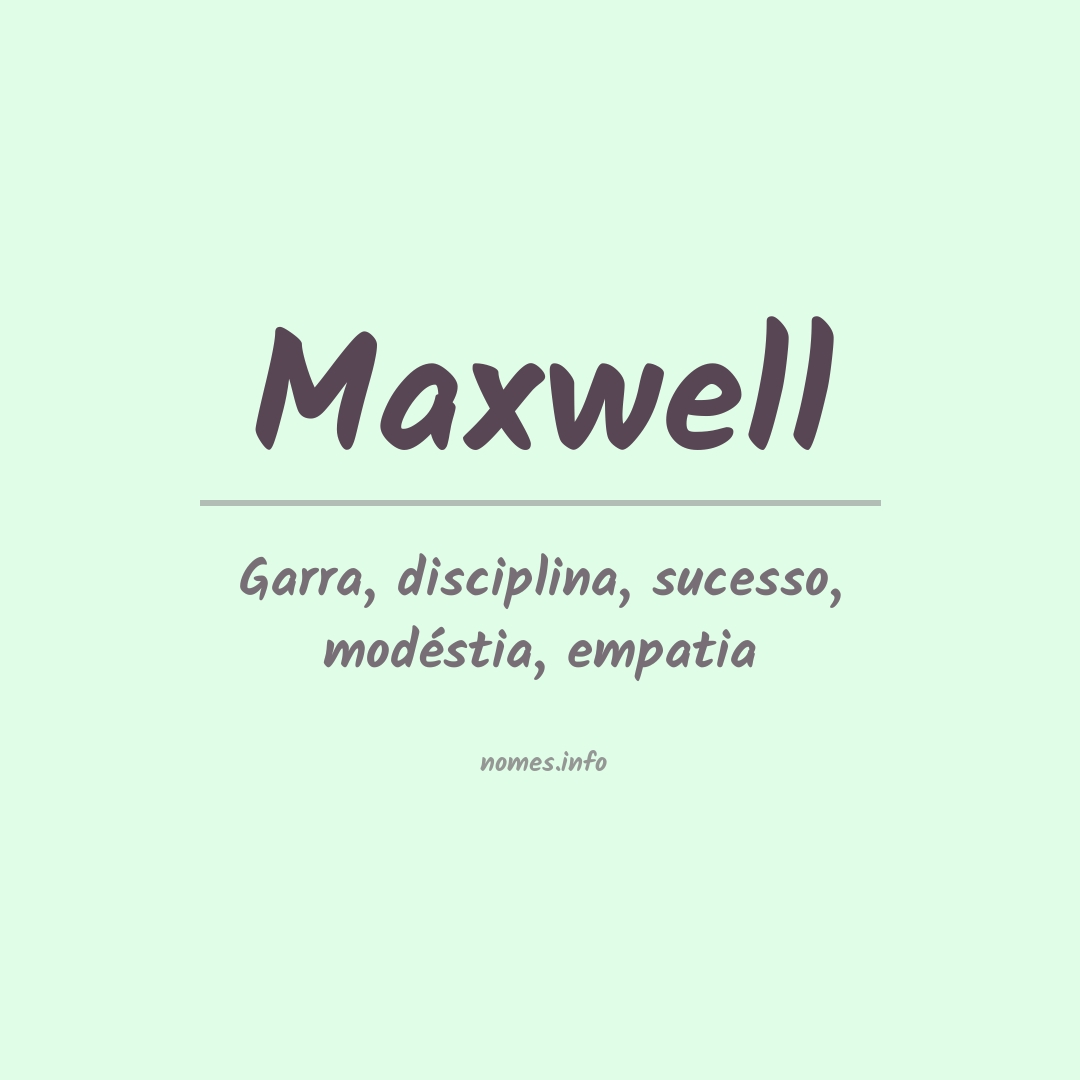 Significado do nome Maxwell