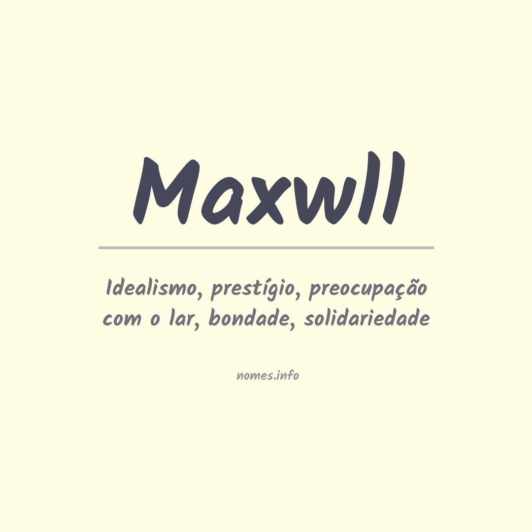 Significado do nome Maxwll