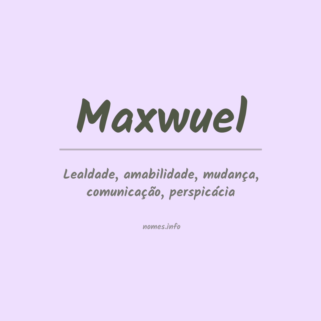 Significado do nome Maxwuel