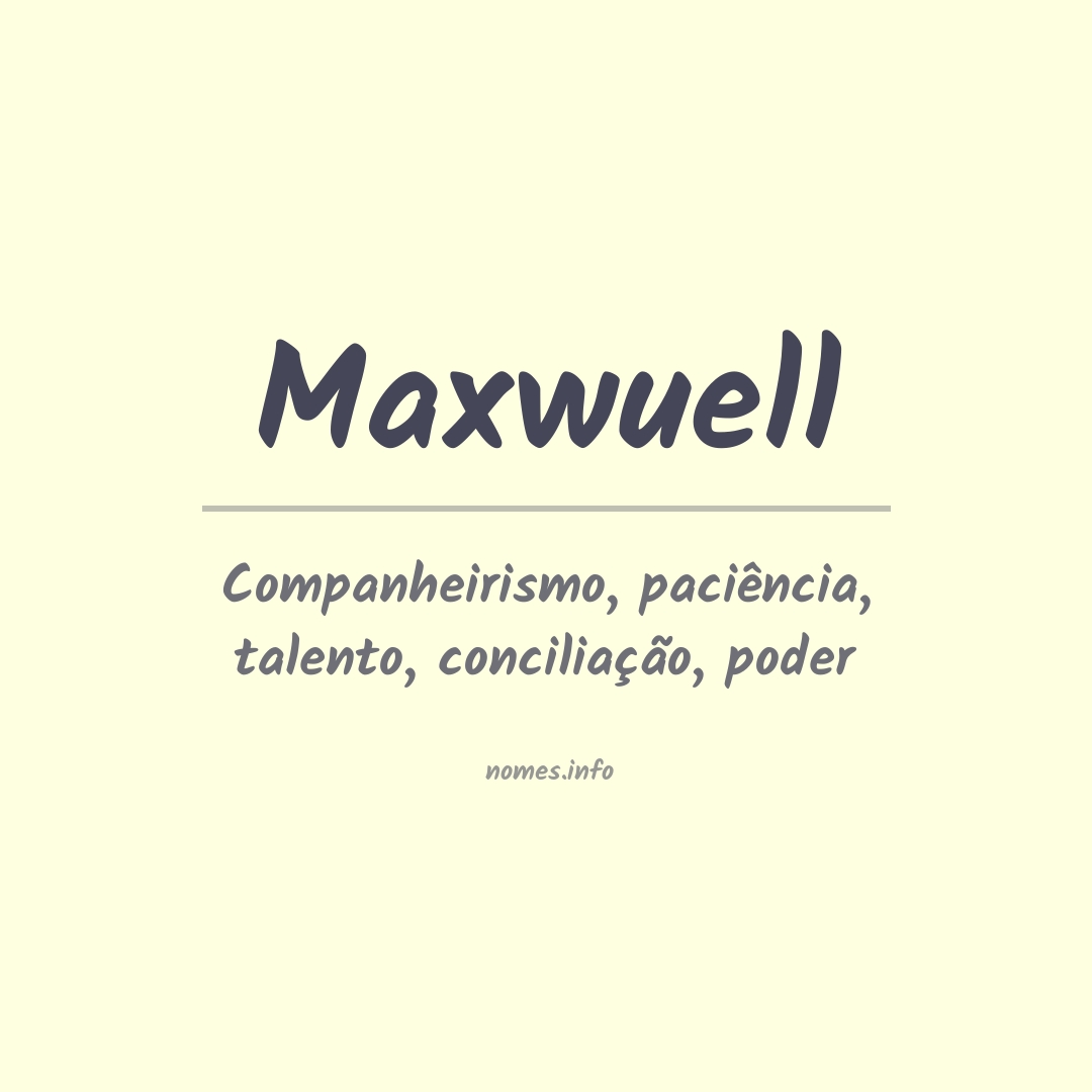 Significado do nome Maxwuell