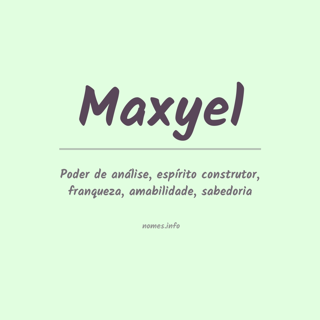 Significado do nome Maxyel