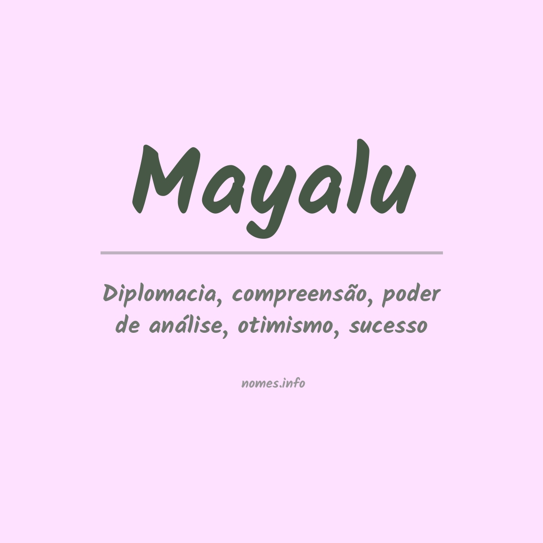 Significado do nome Mayalu