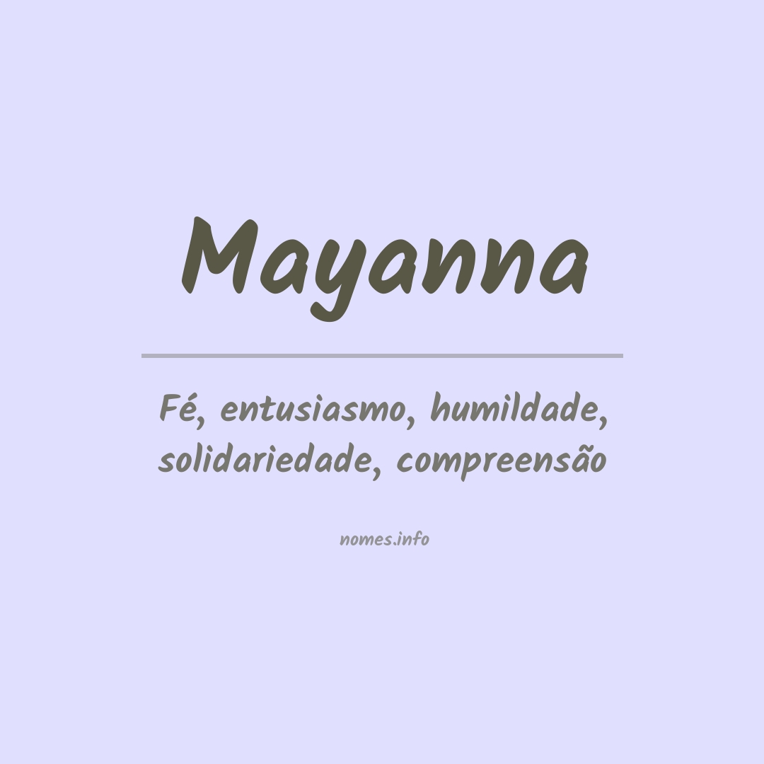 Significado do nome Mayanna