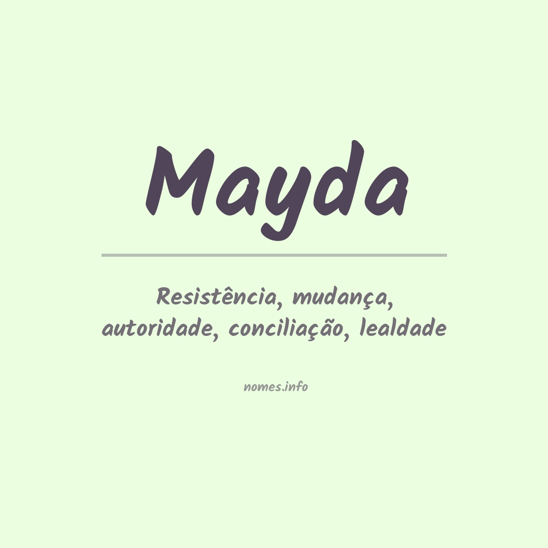 Significado do nome Mayda