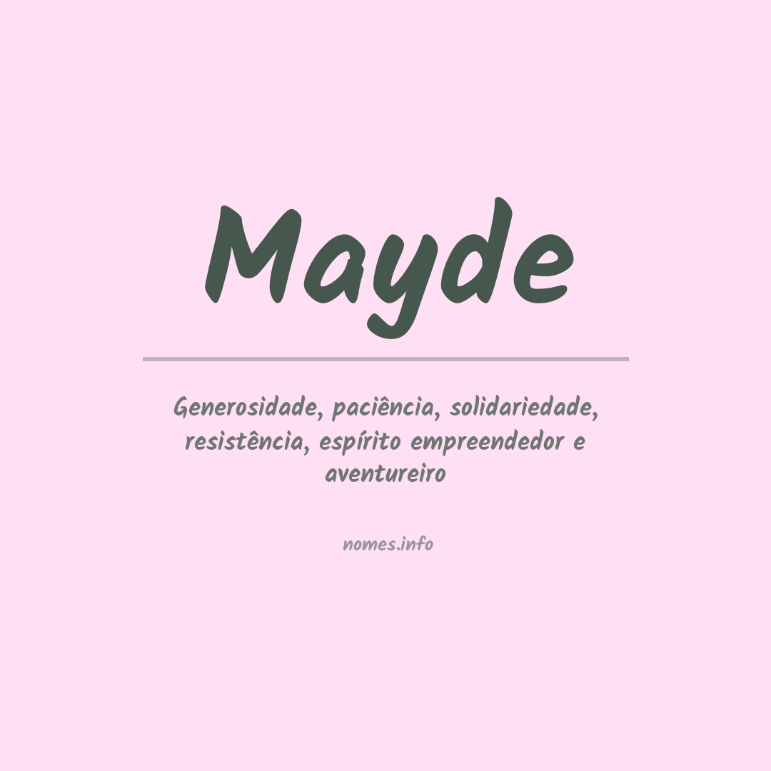 Significado do nome Mayde