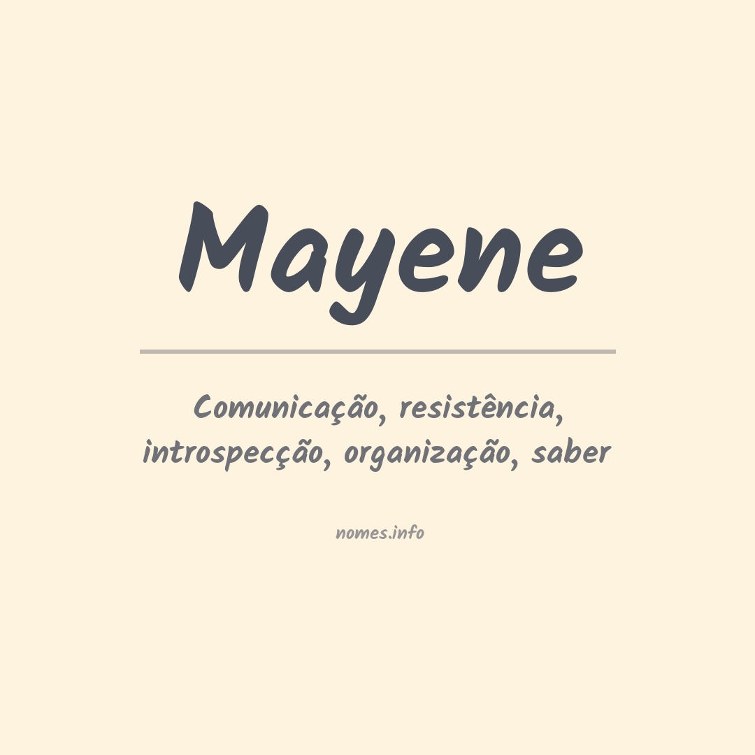 Significado do nome Mayene