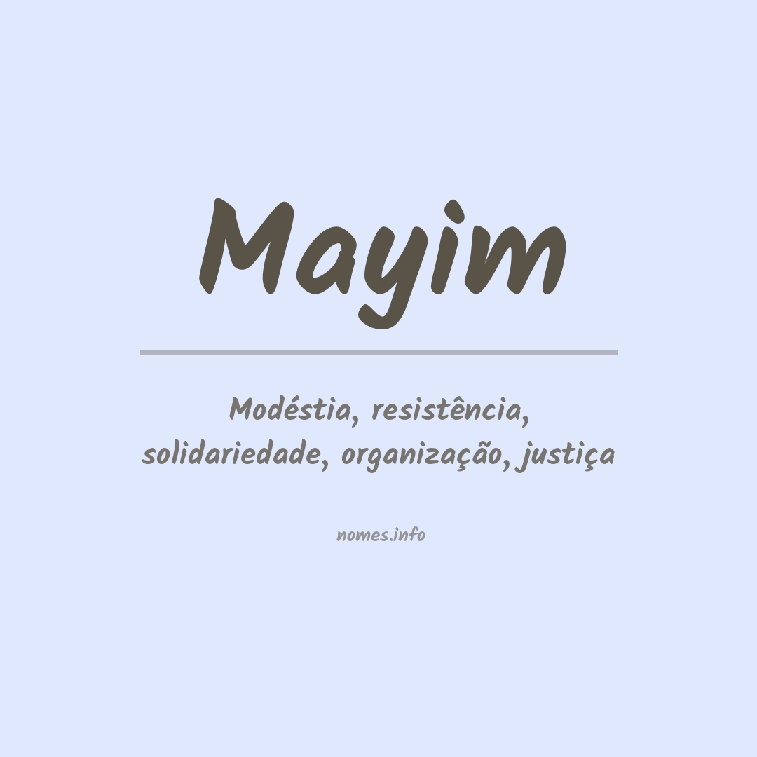 Significado do nome Mayim