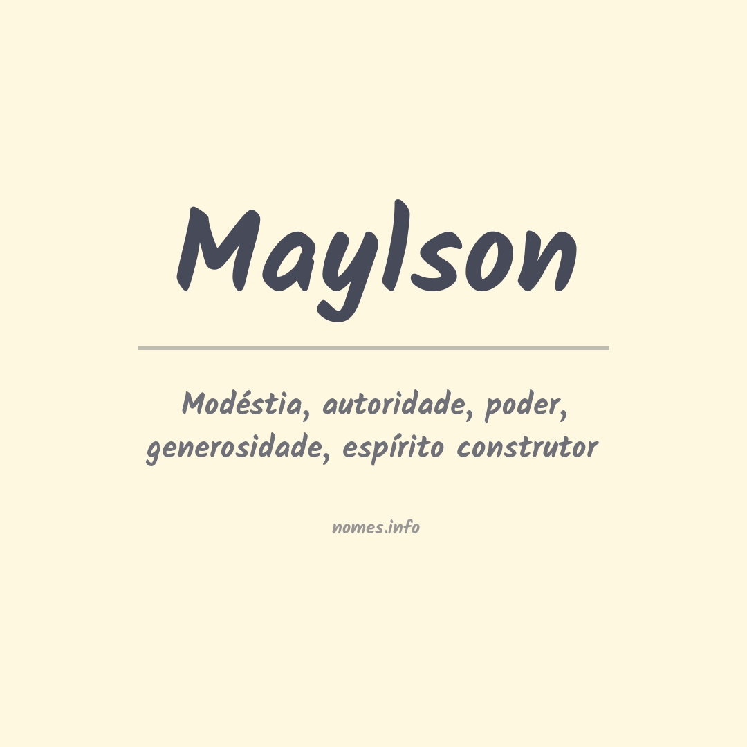 Significado do nome Maylson