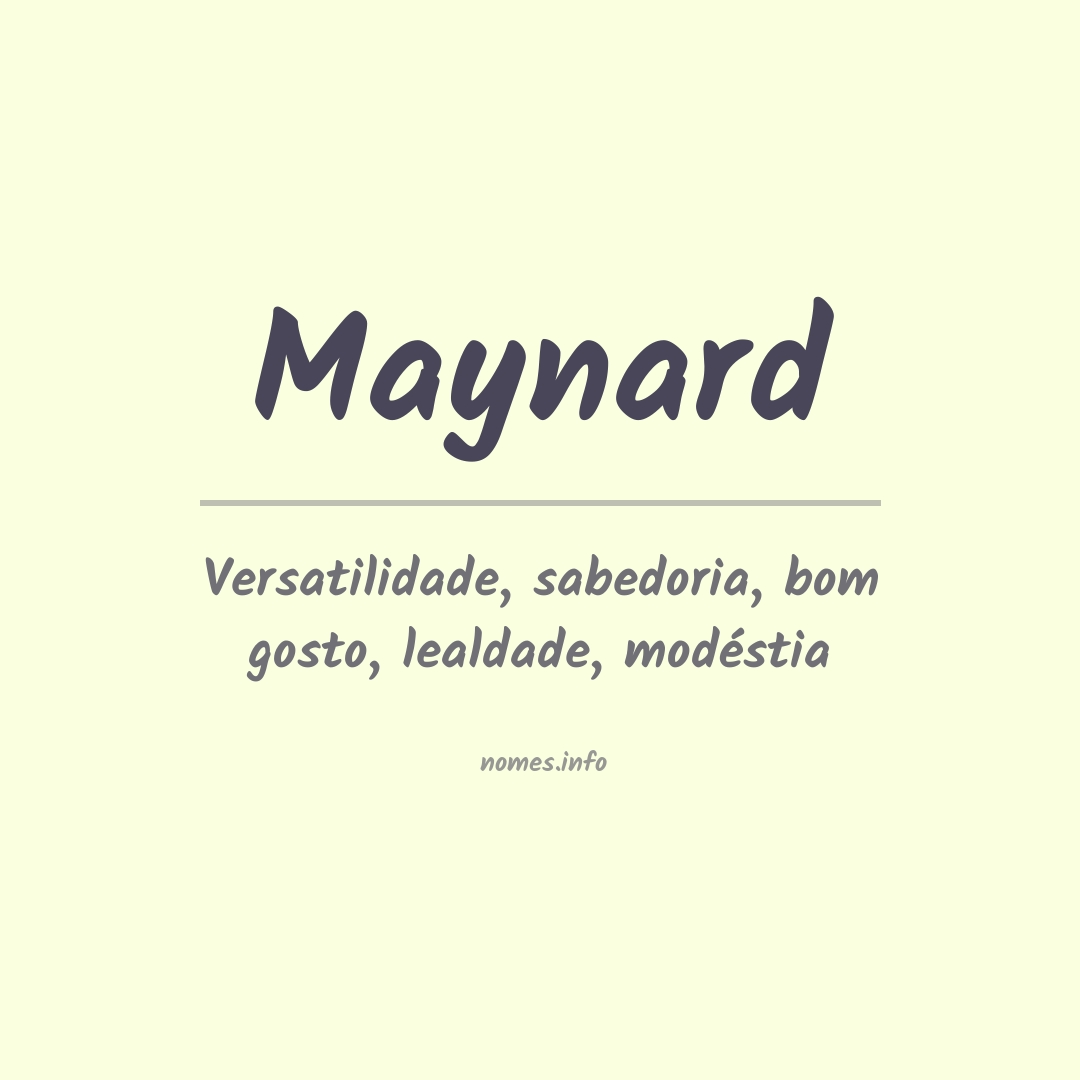 Significado do nome Maynard