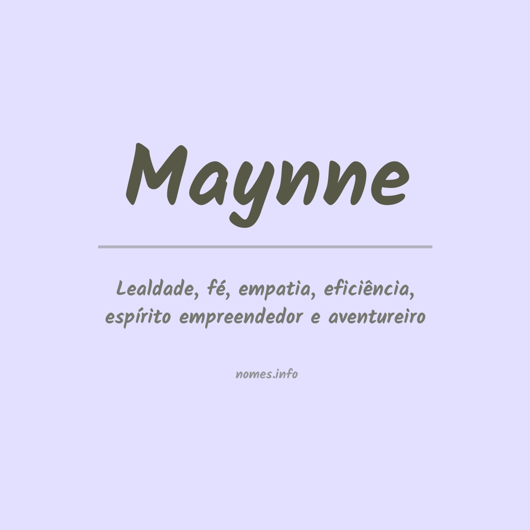 Significado do nome Maynne