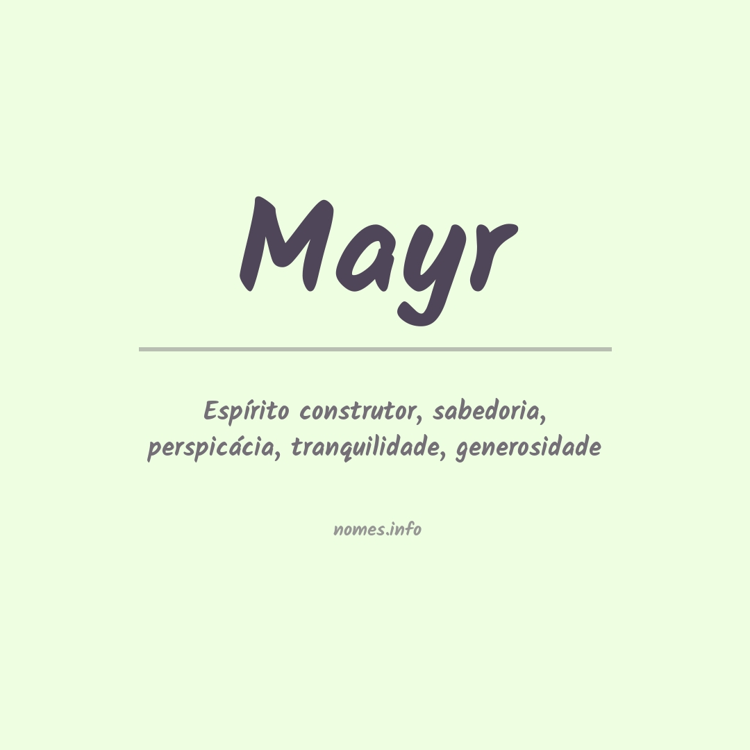 Significado do nome Mayr