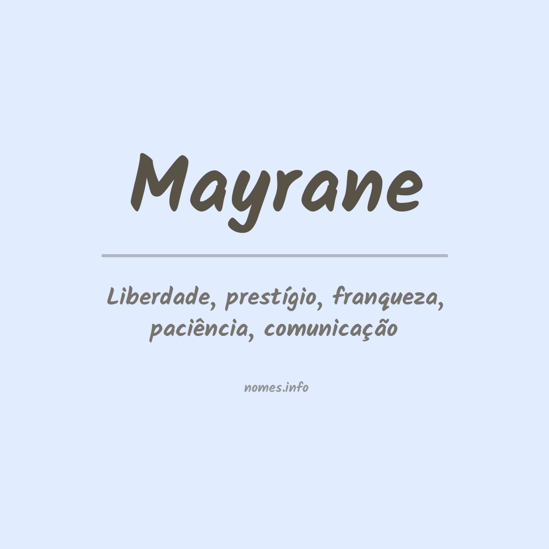 Significado do nome Mayrane