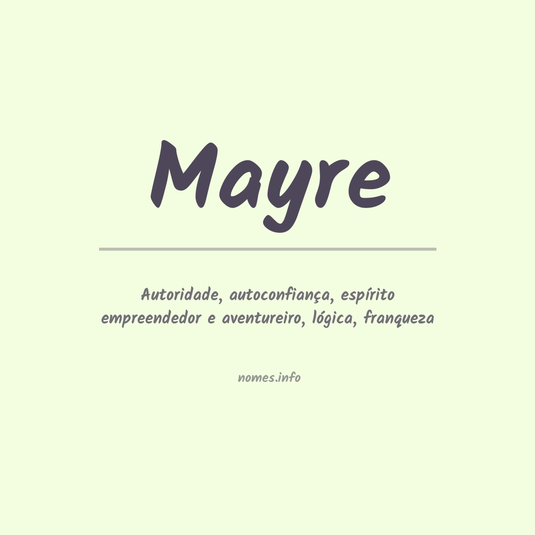 Significado do nome Mayre