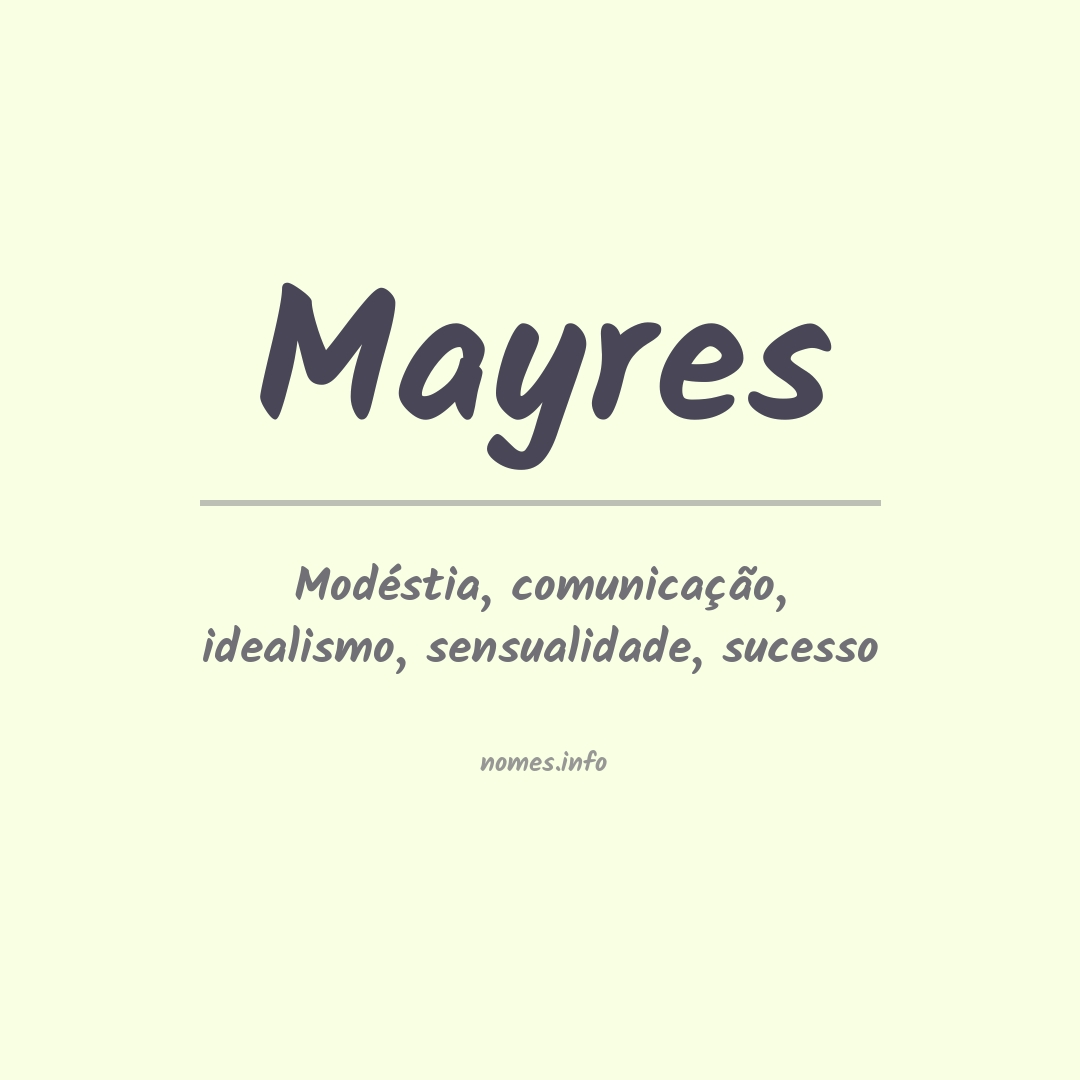 Significado do nome Mayres