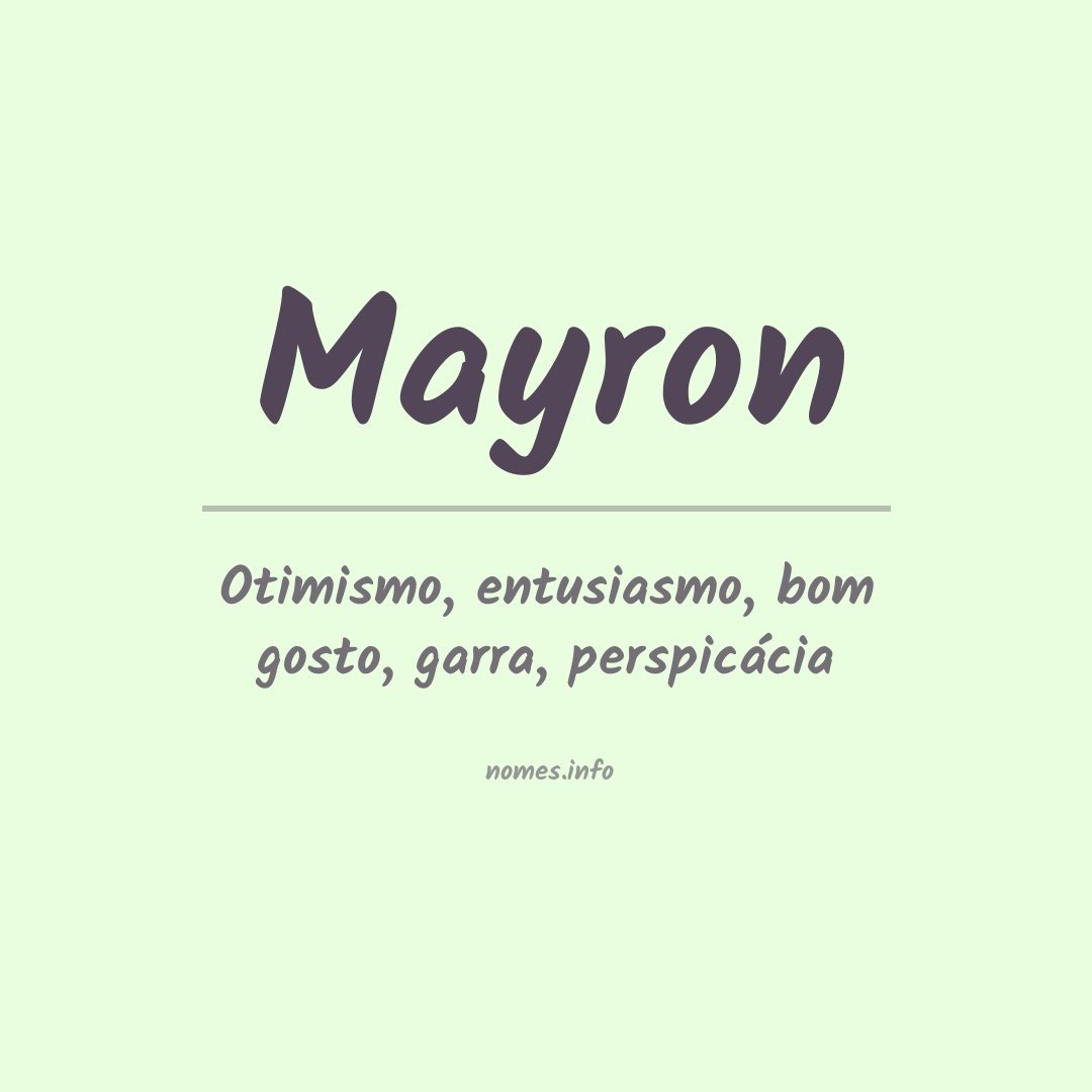 Significado do nome Mayron