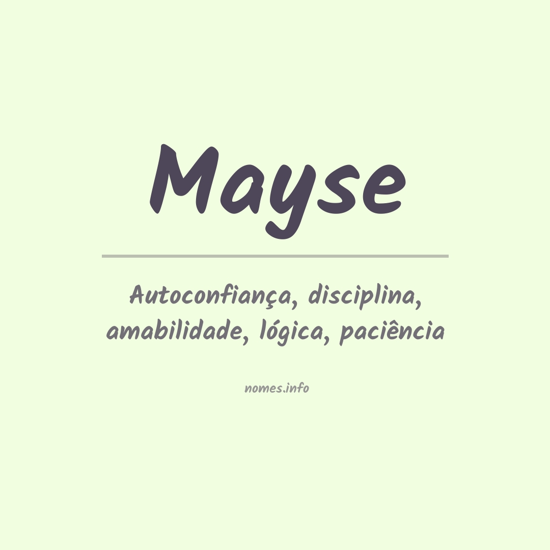 Significado do nome Mayse