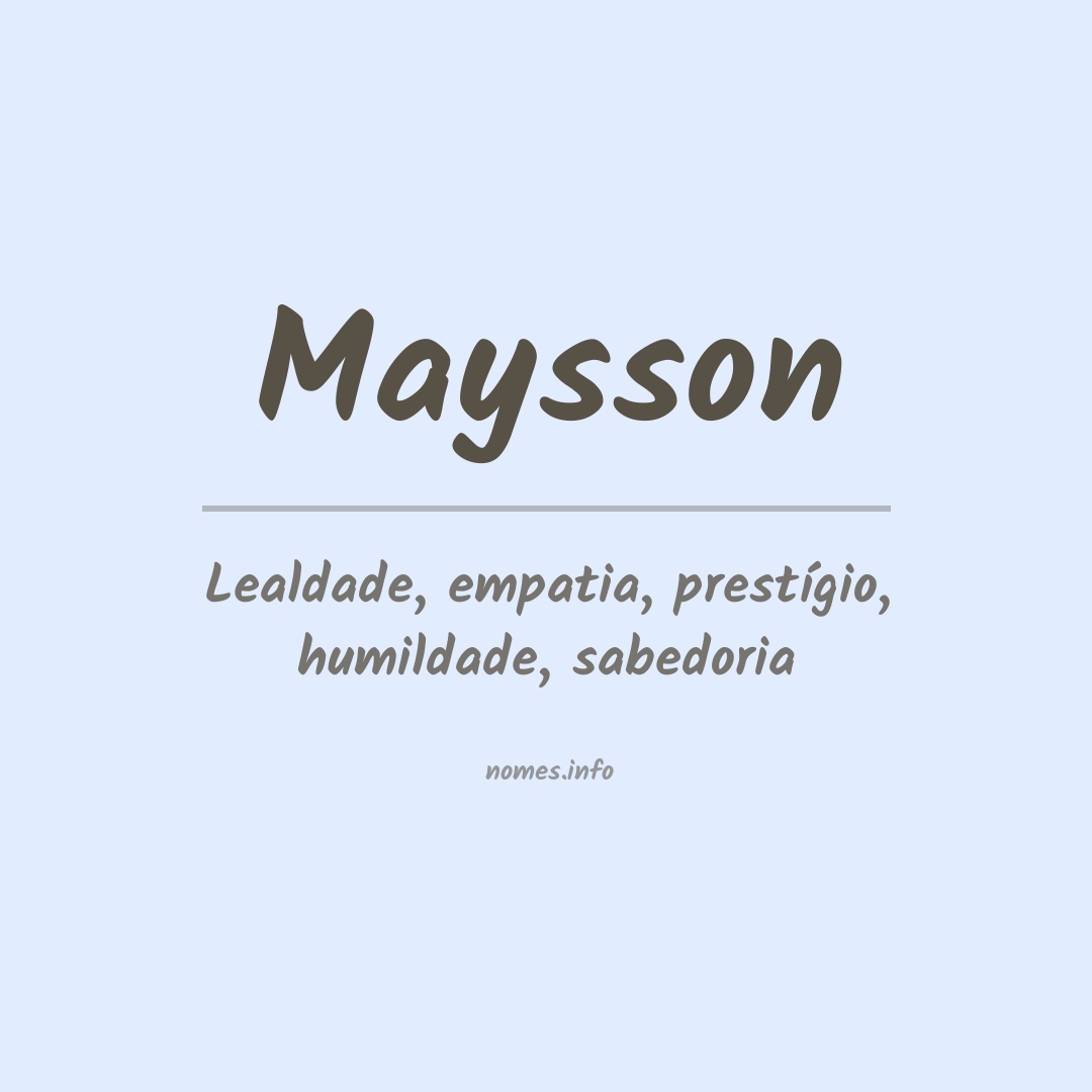 Significado do nome Maysson