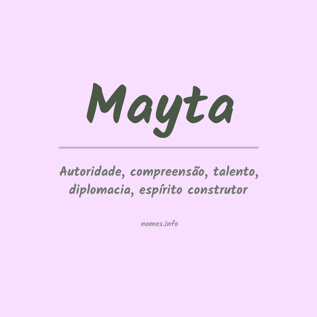 Significado do nome Mayta