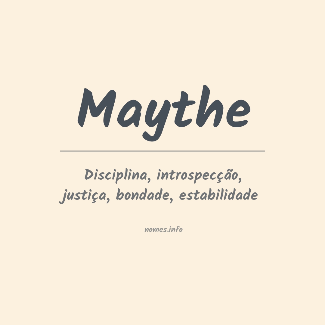 Significado do nome Maythe