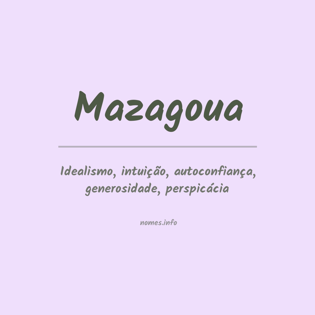 Significado do nome Mazagoua