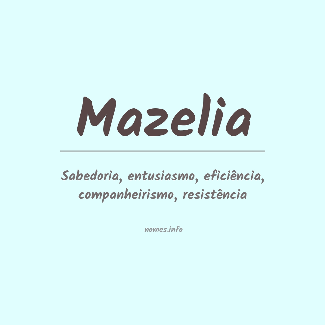 Significado do nome Mazelia
