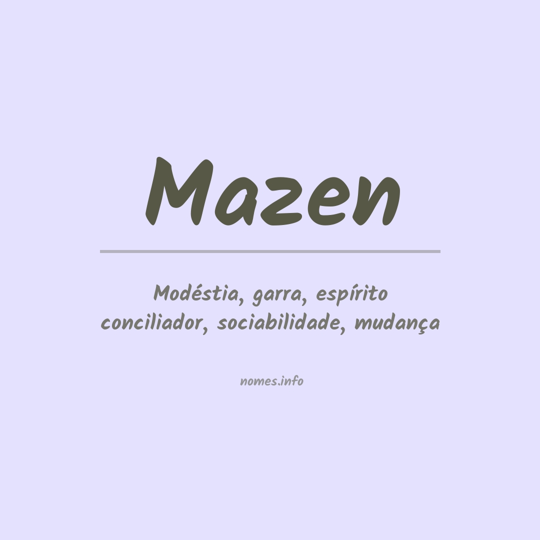 Significado do nome Mazen