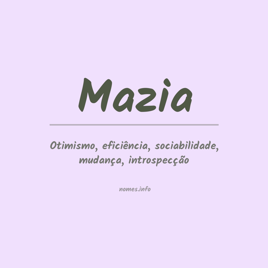 Significado do nome Mazia
