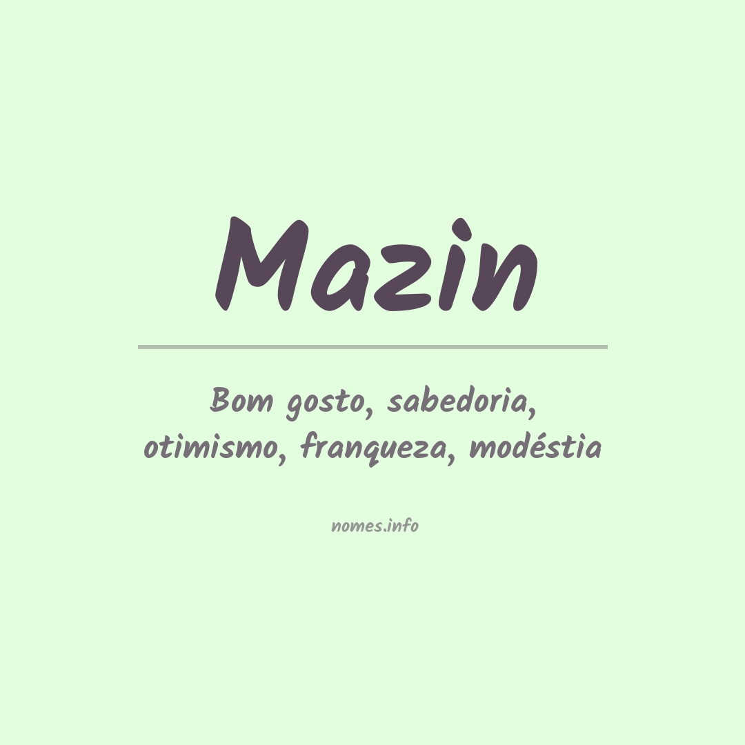 Significado do nome Mazin