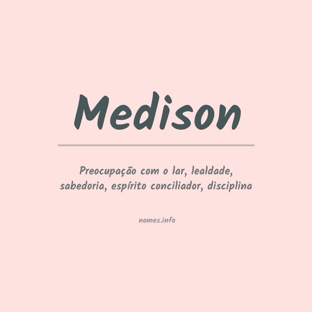 Significado do nome Medison