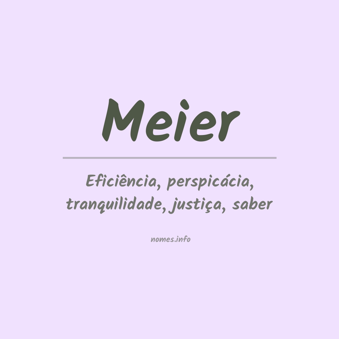 Significado do nome Meier