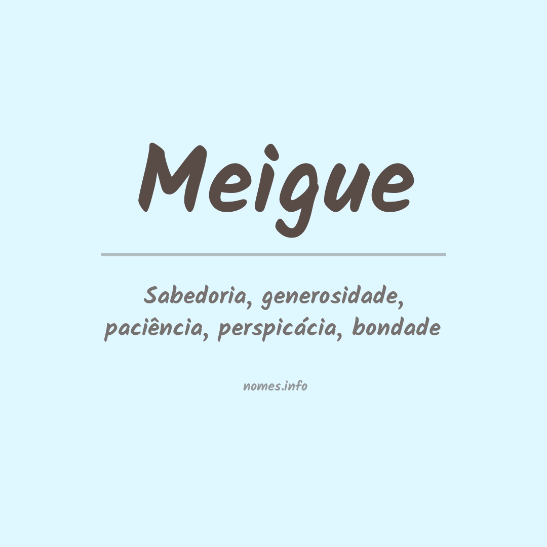 Significado do nome Meigue