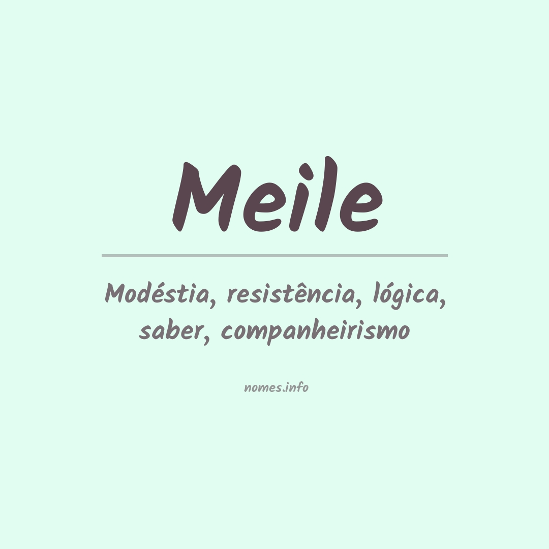 Significado do nome Meile
