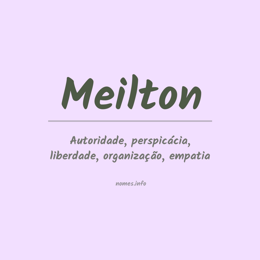 Significado do nome Meilton