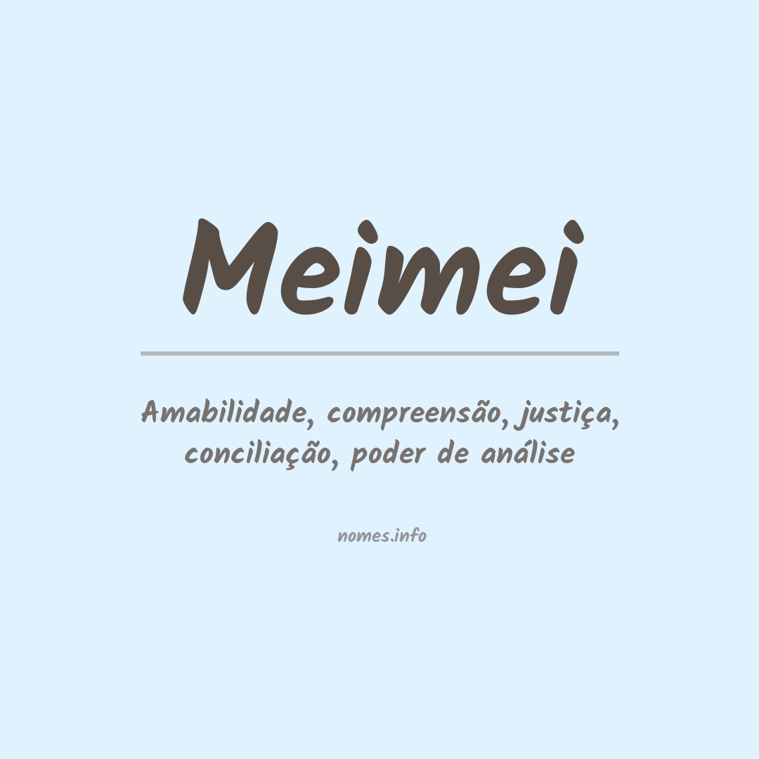 Significado do nome Meimei