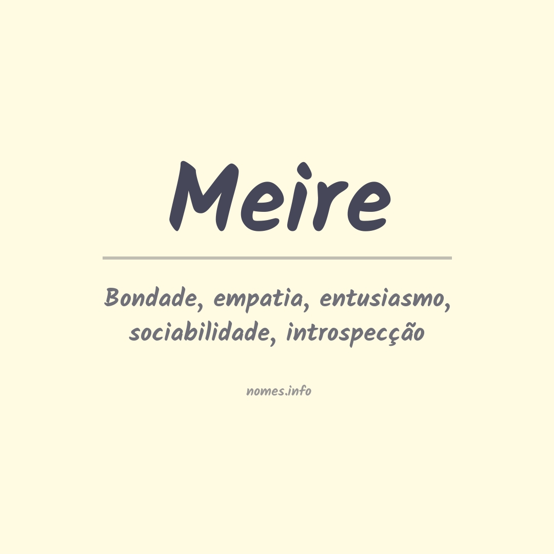 Significado do nome Meire
