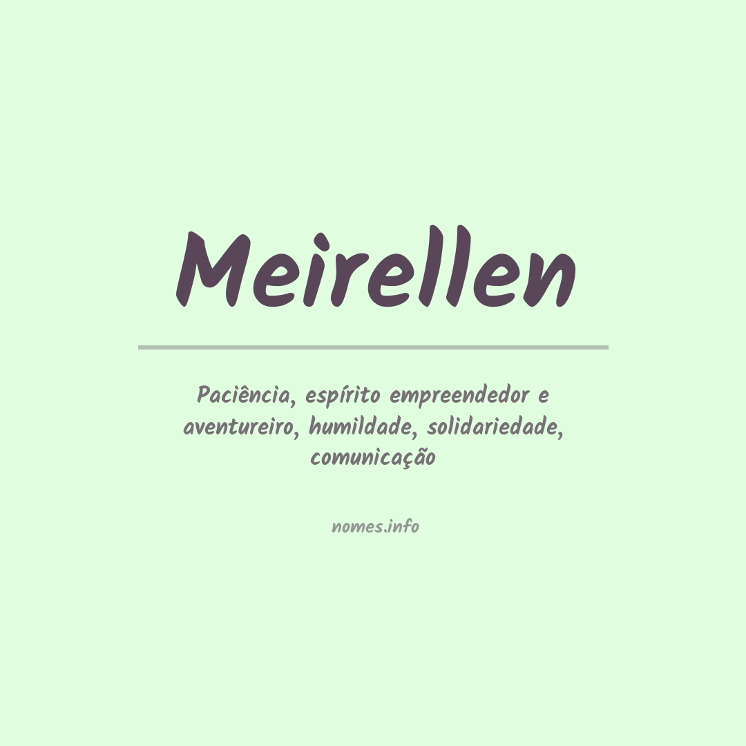 Significado do nome Meirellen