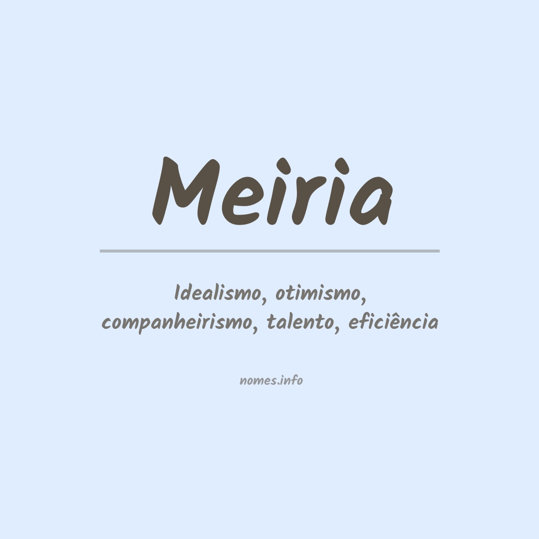 Significado do nome Meiria