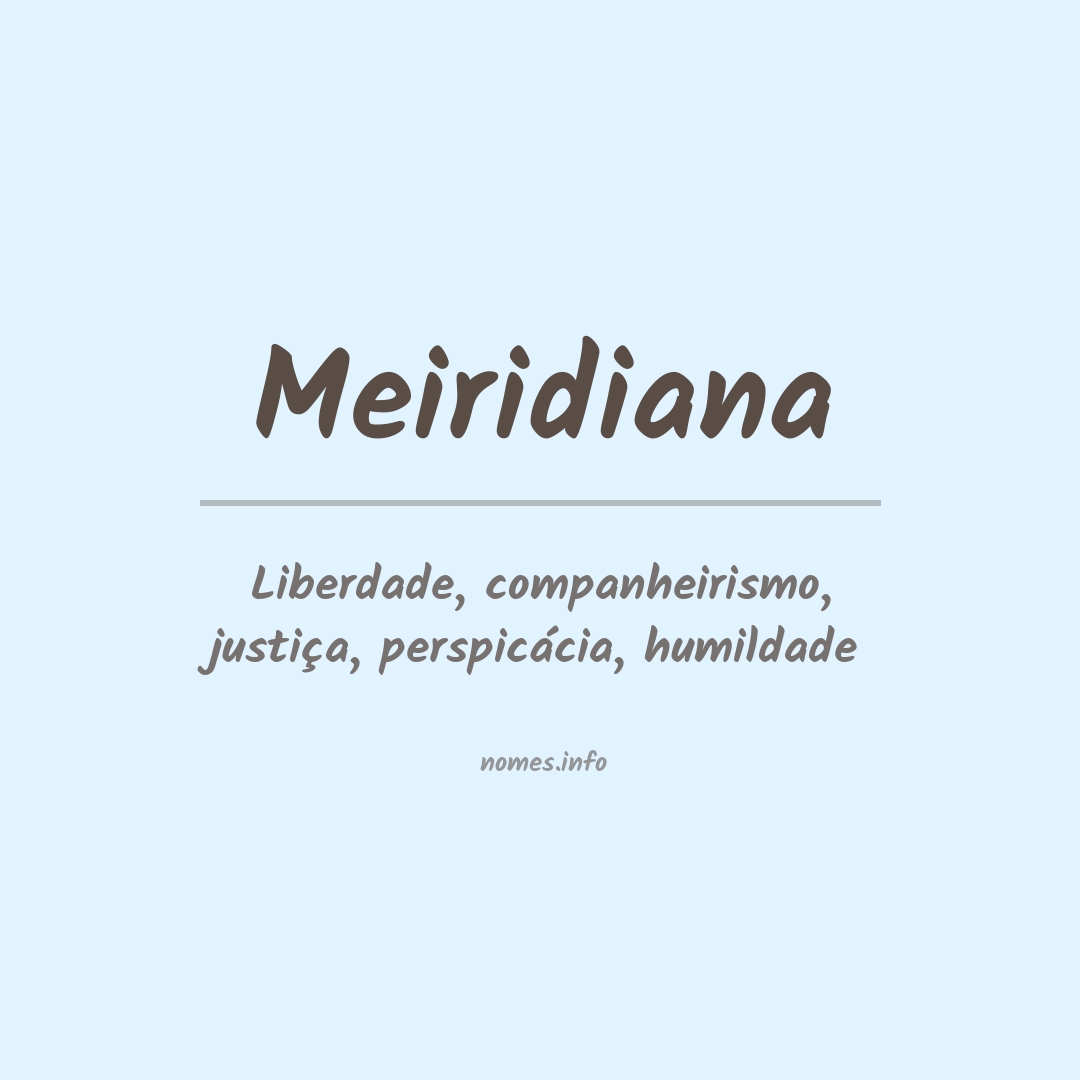 Significado do nome Meiridiana