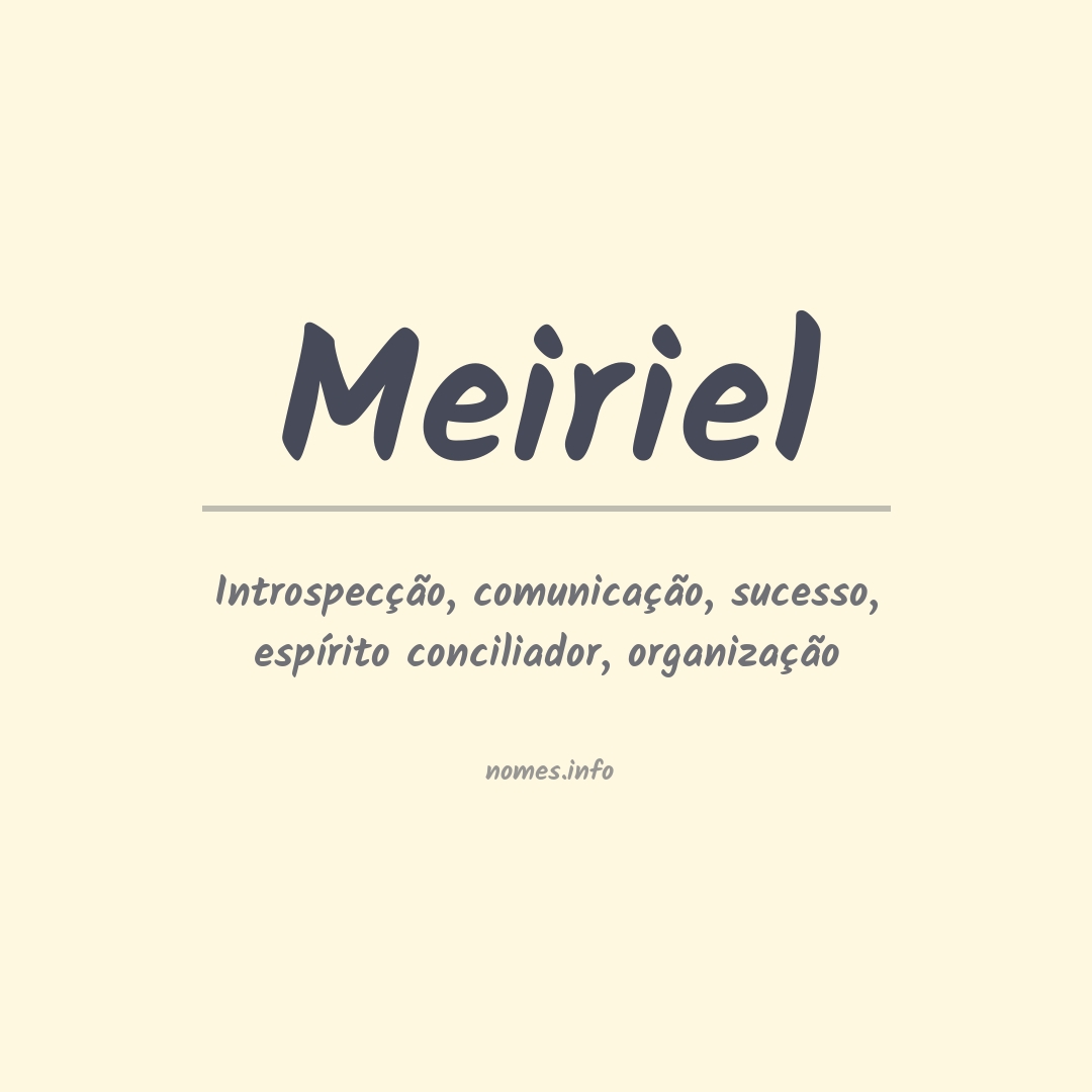 Significado do nome Meiriel