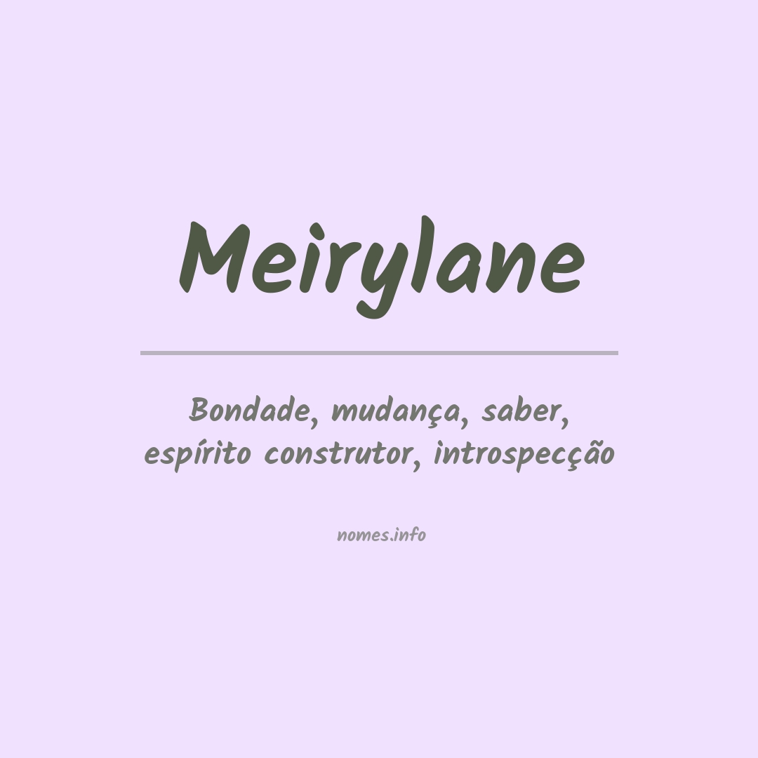 Significado do nome Meirylane