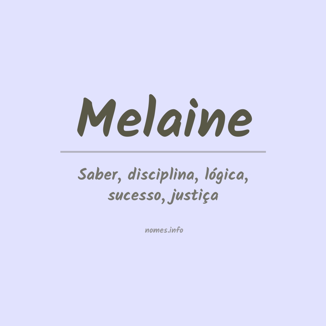 Significado do nome Melaine