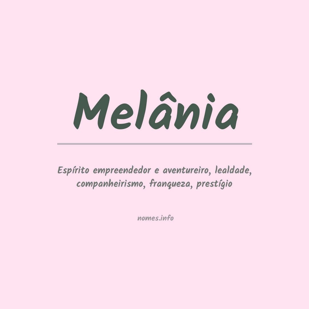 Significado do nome Melânia