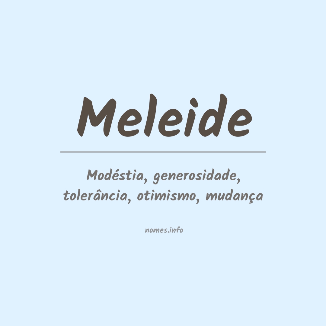 Significado do nome Meleide